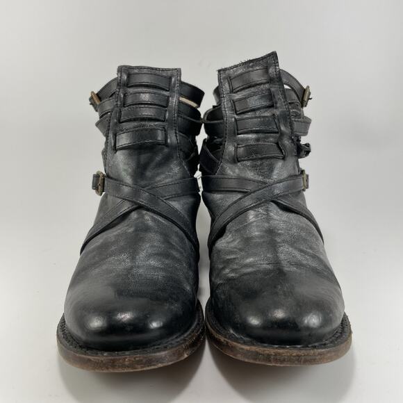 Freebird By Steven Stair Distressed Leather Womens Ankle Boots Size 6 Black - Picture 2 of 11